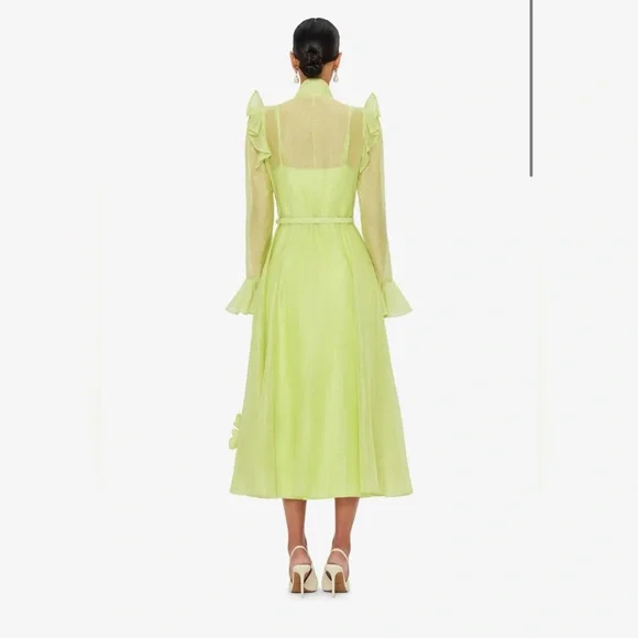 Leo Lin Katrina Petal Butterfly Sleeve Midi Dress - Picture 4 of 13